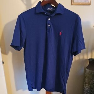 Polo by Ralph Lauren Men's Navy Polo Shirt with Red Logo